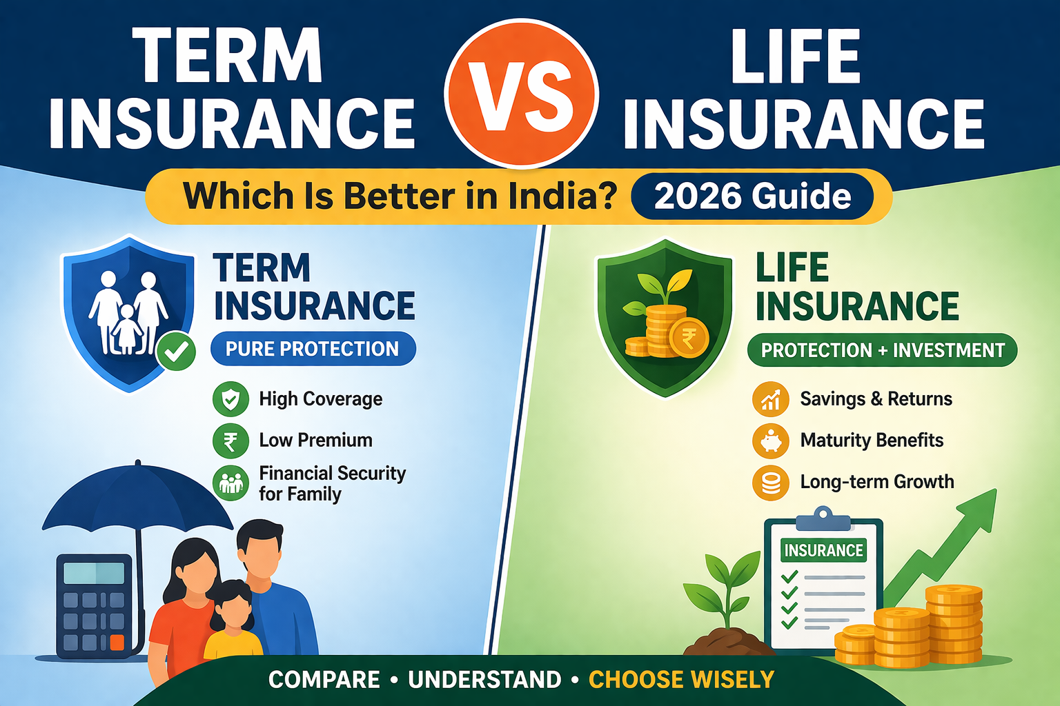 Term Insurance vs Life Insurance – Which Is Better in India? (2026 Guide)
