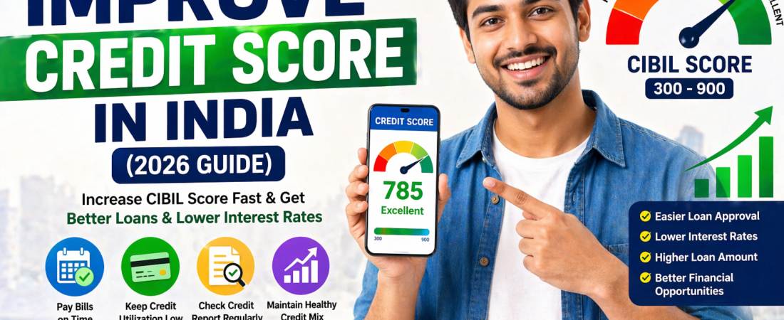 How to Improve Credit Score in India (2026 Guide) – Increase CIBIL Score Fast
