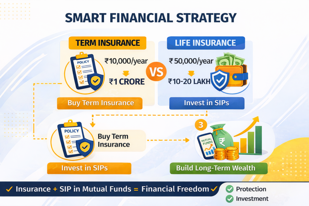 term insurance and sip investment strategy india financial planning wealth creation 2026