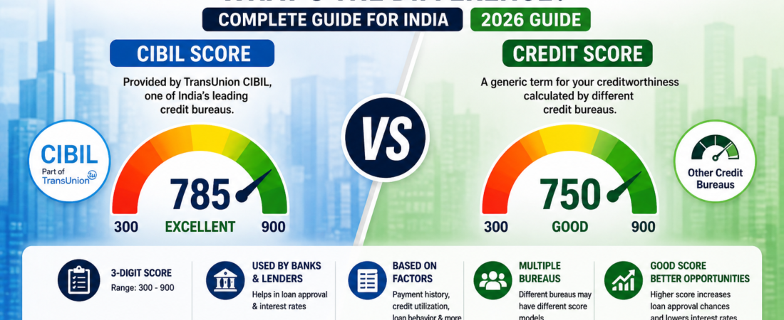 Difference Between CIBIL Score and Credit Score in India (2026 Guide)