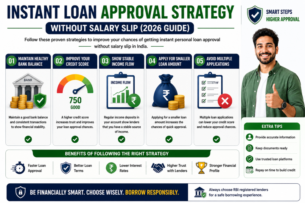 instant loan approval strategy without salary slip india improve eligibility tips 2026