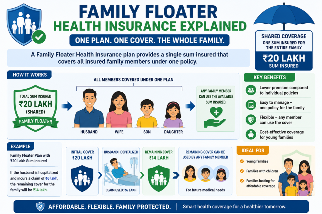 family floater health insurance explained shared coverage family policy india 2026