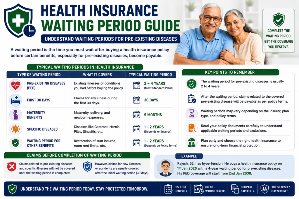 health insurance waiting period guide for pre existing diseases india 2026